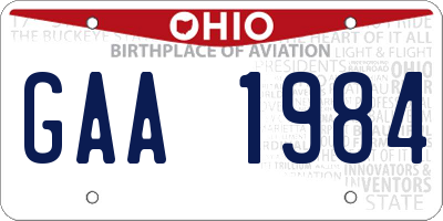 OH license plate GAA1984