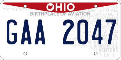 OH license plate GAA2047