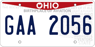 OH license plate GAA2056