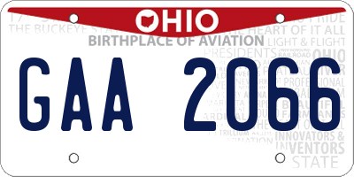 OH license plate GAA2066