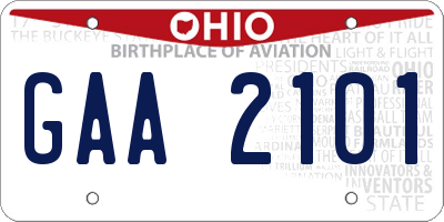 OH license plate GAA2101