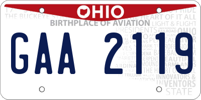 OH license plate GAA2119
