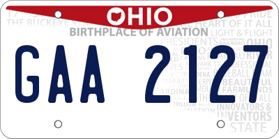 OH license plate GAA2127