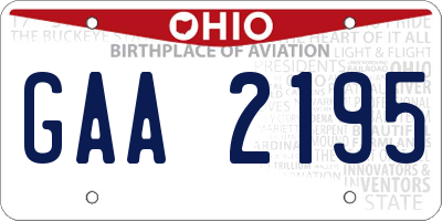 OH license plate GAA2195
