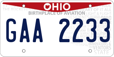 OH license plate GAA2233