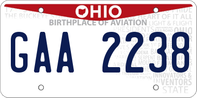 OH license plate GAA2238