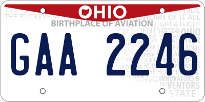 OH license plate GAA2246