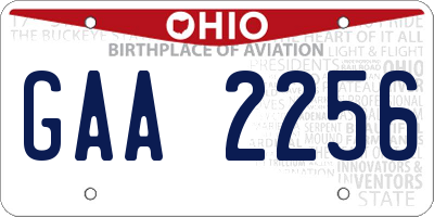 OH license plate GAA2256