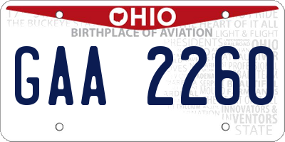 OH license plate GAA2260