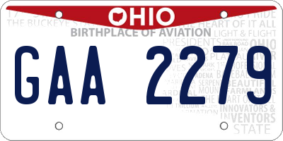 OH license plate GAA2279