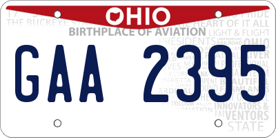 OH license plate GAA2395