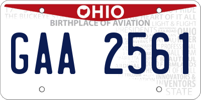 OH license plate GAA2561