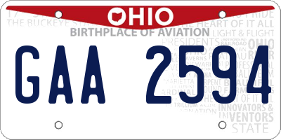 OH license plate GAA2594