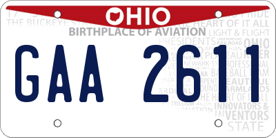 OH license plate GAA2611