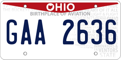 OH license plate GAA2636