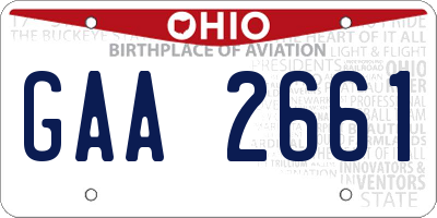 OH license plate GAA2661