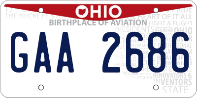 OH license plate GAA2686