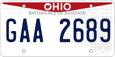 OH license plate GAA2689