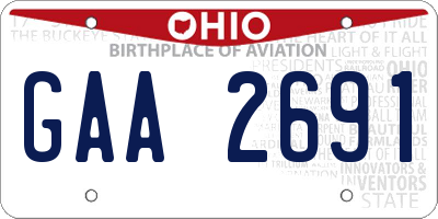 OH license plate GAA2691