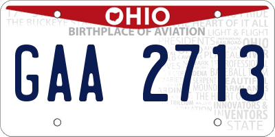 OH license plate GAA2713
