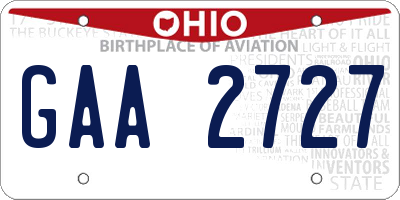 OH license plate GAA2727