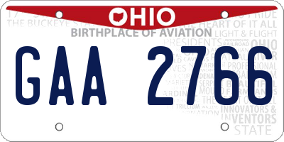 OH license plate GAA2766