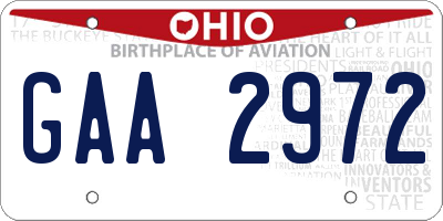 OH license plate GAA2972