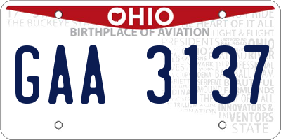 OH license plate GAA3137