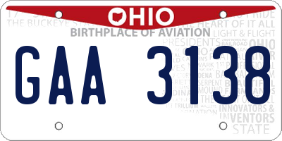 OH license plate GAA3138