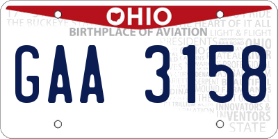 OH license plate GAA3158