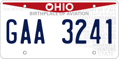 OH license plate GAA3241