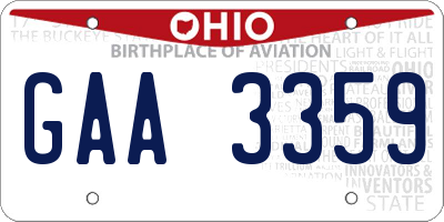 OH license plate GAA3359