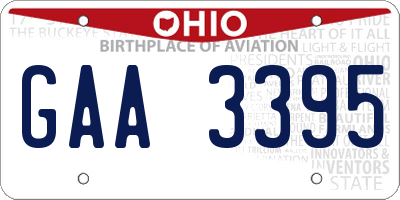 OH license plate GAA3395