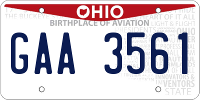 OH license plate GAA3561