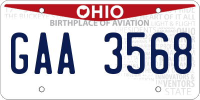 OH license plate GAA3568