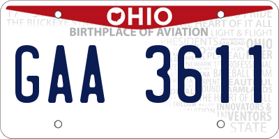 OH license plate GAA3611
