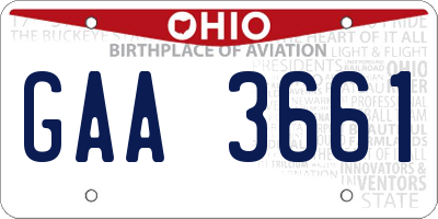 OH license plate GAA3661