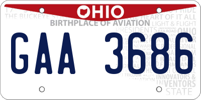 OH license plate GAA3686