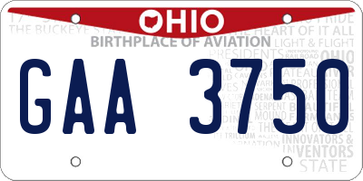 OH license plate GAA3750