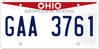 OH license plate GAA3761