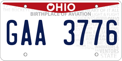 OH license plate GAA3776