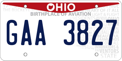 OH license plate GAA3827