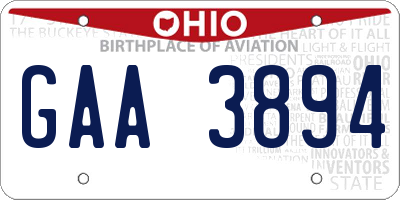 OH license plate GAA3894