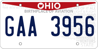 OH license plate GAA3956