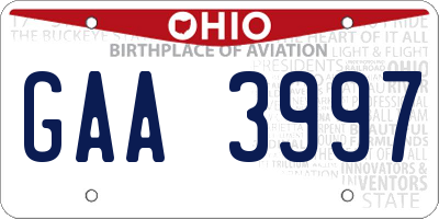 OH license plate GAA3997