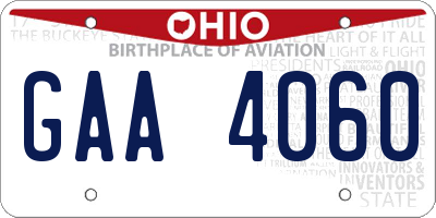 OH license plate GAA4060