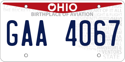 OH license plate GAA4067