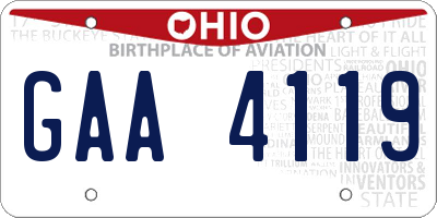 OH license plate GAA4119