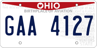 OH license plate GAA4127