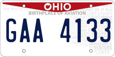 OH license plate GAA4133